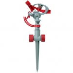 Plastic adjustable angle sprinkler on spike