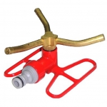 Three-arm brass rotating sprinkler on butterfly base