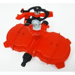 Plastic adjustable angle sprinkler on expandable base