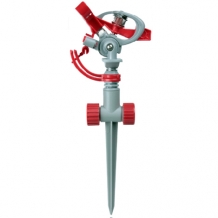 Plastic adjustable angle sprinkler on spike